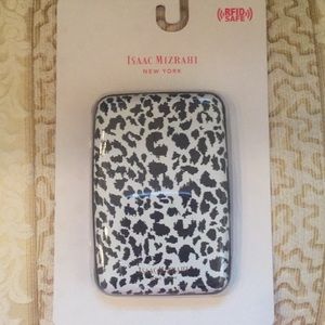 Isaac mizrahi aluminum wallet leopard print